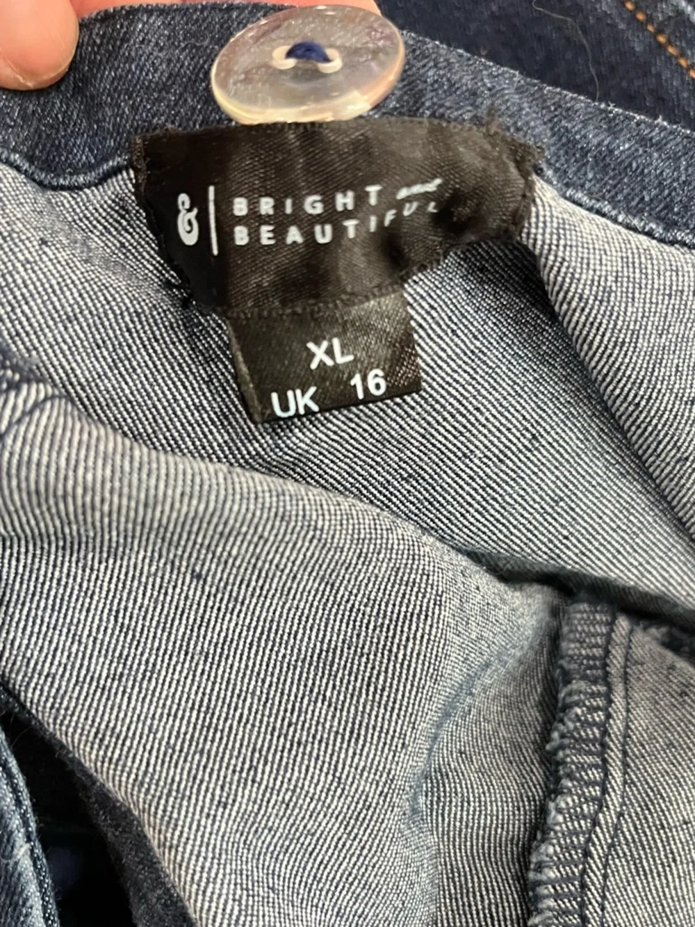 Bright & Beautiful shortalls jumper stretch denim jumpsuit Size 16 - Picture 7 of 9